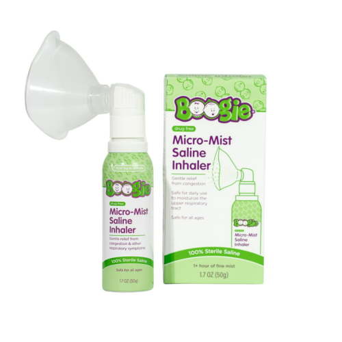 Boogie Non-Medicated Micro-Mist Saline Nasal Inhaler for Stuffy Nose, 1.7oz