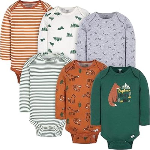 Gerber Baby-Boys 6-Pack Long-Sleeve Onesies Bodysuit