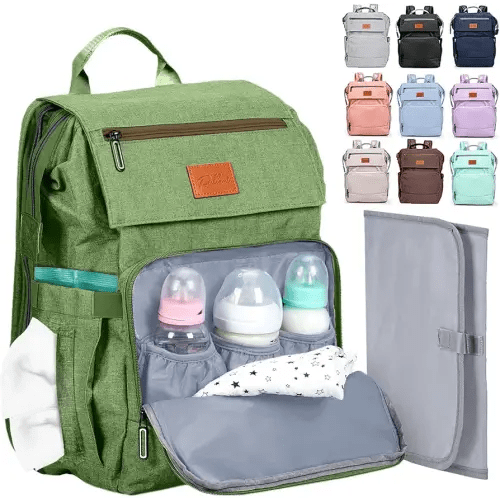 PILLANI Baby Diaper Bag Backpack - Large Bag for Boys & Girls - Diaper Backpack - Travel Diaper Bags with Changing Pad - Baby Registry Search Stuff & Shower Gifts - Newborn Essentials Must Haves Mom