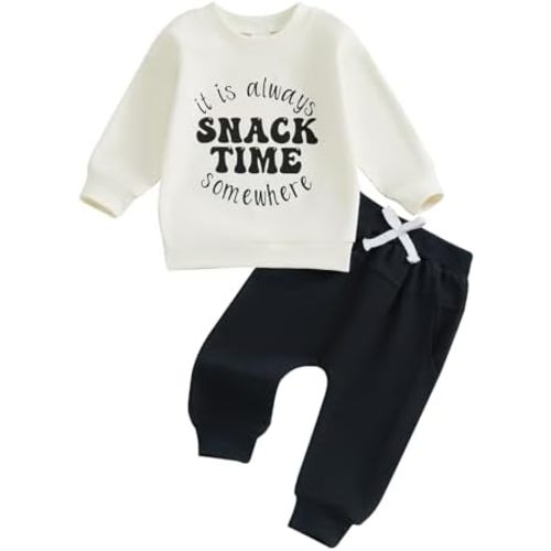 Infant Baby Boy Fall Clothes Set Funny Letter Sweatshirt Pant Outfit Toddler Winter Clothes 6 12 18 Months 2T 3T