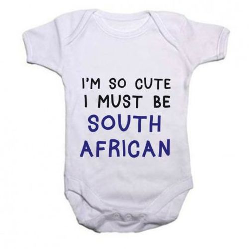 Qtees Africa I'm So Cute, I Must Be South African Baby Grow | Shop Today. Get it Tomorrow! | takealot.com