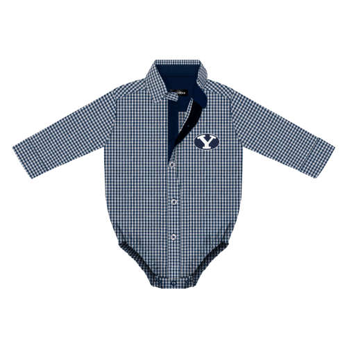 BYU Cougars Gingham Bodysuit With Bowtie | College Baby