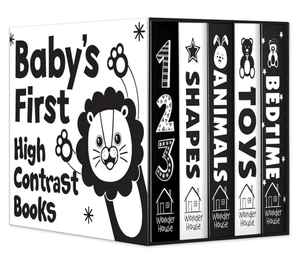Baby’s First High-Contrast Books Boxed Set [Box Set of 5] - Age Group: 0+ / Black and White Tummy Time Books /Illustrated Board Book for Kids/Toddlers / (High Contrast Board Books)