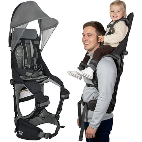 WIPHA Hiking Backpack Carrier, Lightweight Toddler Shoulder Carrier with Sun Shade, Saddle Toddler Backpack for Kids 6 Months to 2 Years Old