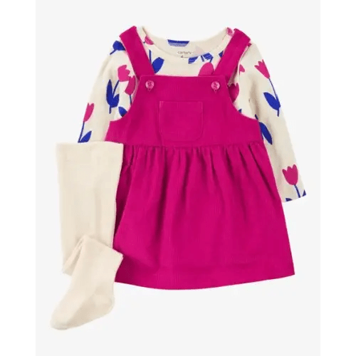Baby 3-Piece Tulip Tee & Corduroy Jumper Set - Carter's | Carter's