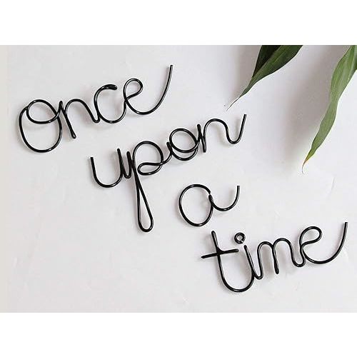 Once Upon a Time Sign Nursery Wall Decor Playroom Decor Word Art Wall Decor Kids Plaques Room Decor Reading Book Nook Childrens Quotes Wall Decor Home Decor Christmas Birthday Gift (Black)