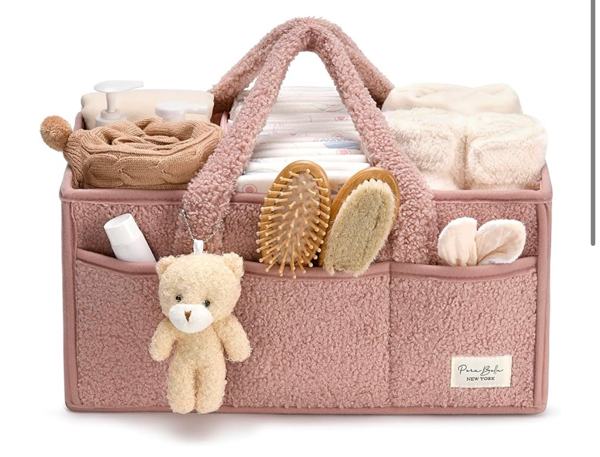 Amazon.com: PeraBella Baby Diaper Caddy Organizer with Handle, Boy & Girl Shower Gift Basket, Portable Diaper Storage Basket Bin for Wipes, Newborn Baby Essentials Registry Search Must Haves, Car Caddy Organizer