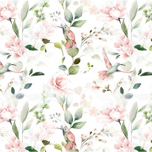 Greenery crib bedding set, Hummingbird bedding, Leafy baby bedding set, Mint nursery bedding, Floral crib sheets, Greenery baby shower gift