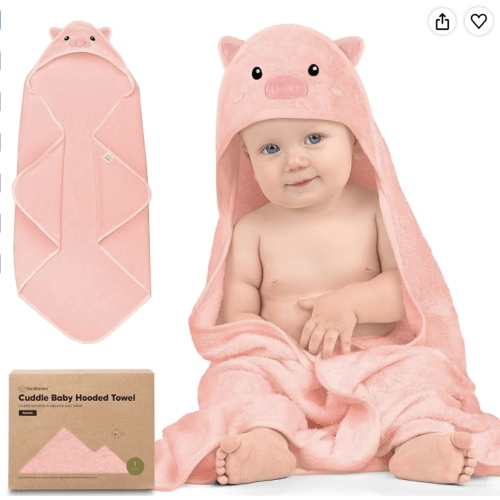 Cuddle Bamboo Viscose Hooded Towel (Piglet)