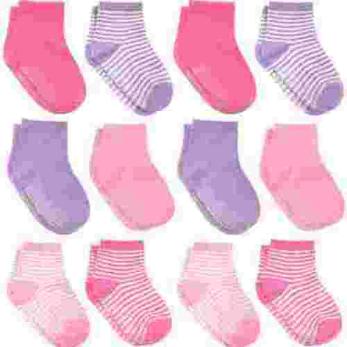 Debra Weitzner Non-Slip Toddler Socks With Grips for Baby Boys and Girls - Anti-Slip Crew Socks for Infant's and Kids, 12 Pairs