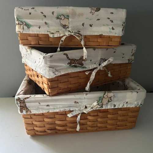 Disney Classic Pooh 3pc Nesting Box Set Nursery Storage Decor Winnie the Pooh