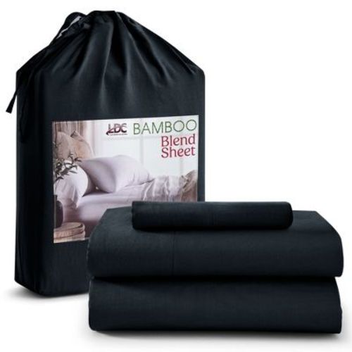 Twin 3 Pc Piece Rayon From Bamboo Sheets Solid Deep Pocket Sheet Set - Blue