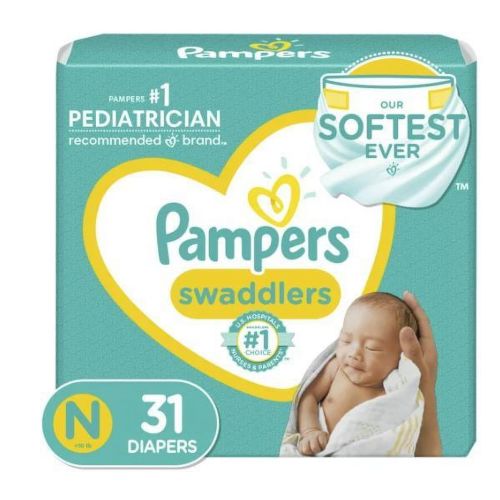 Pampers Swaddlers Diapers Size Newborn, 31 Count