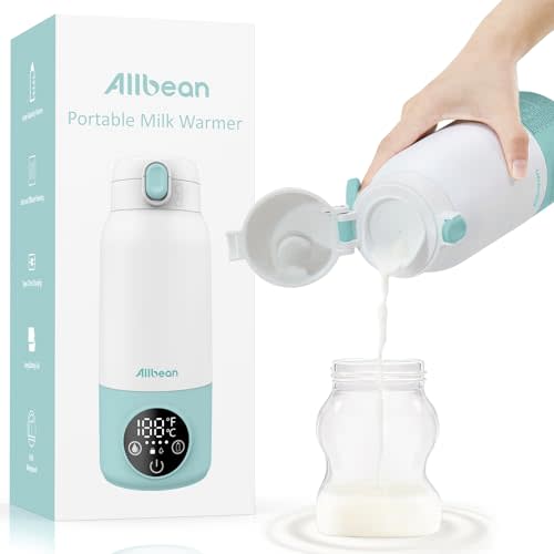 Allbean Portable Bottle Warmer -Dual Heating Modes for Breast Milk & Water, Milk Warmer for Baby with Fast Heating,17 Ounces Capacity Suitable for Baby Outdoor, Car, and Airplane Travel Bottle Warmer