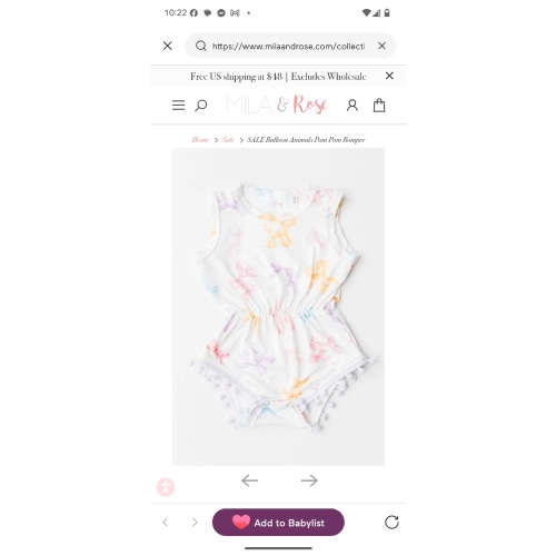 SALE Balloon Animals Pom Pom Romper | Mila & Rose