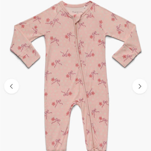 Ditsy Bow Zipper Romper – In my Jammers
