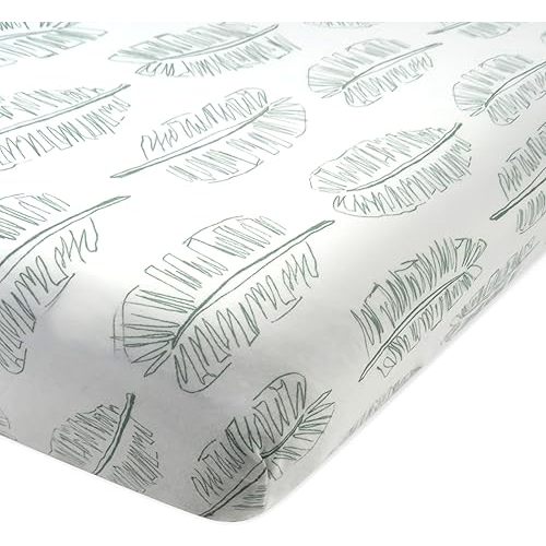 HonestBaby Unisex-Baby Fitted Crib Sheets Set Standard Mattress, 100% Organic Cotton Baby Boys, Girls, Neutral, 1 Pack - Navy, One Size