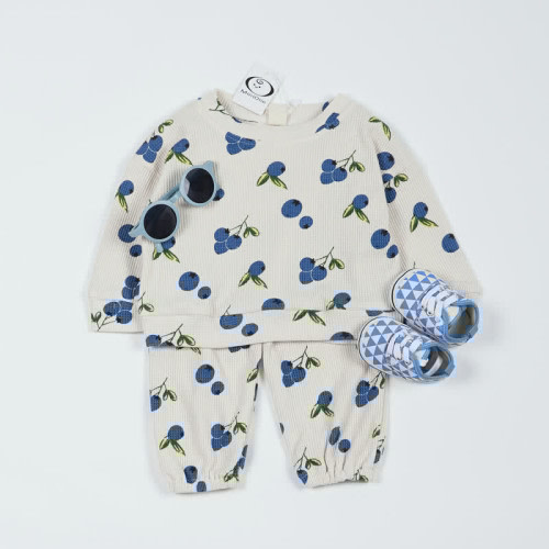 Baby 2-Piece Blueberry Waffle Apricot Set