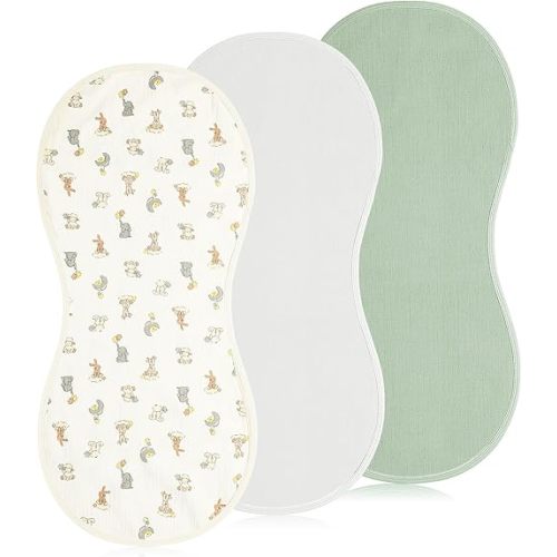 3 Pcs Changing Pad Liners Fits in Peanut Shape Changing Pad Waterproof Diaper Mats Organic Cotton Peanut Mats are Warm on a Baby's Back, Washable Reusable (Bright Style)