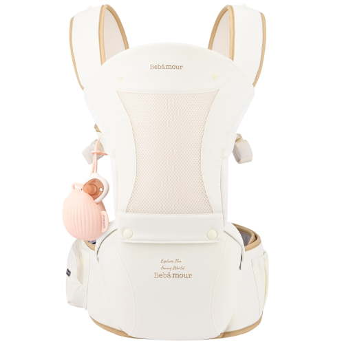 Bebamour Baby Carrier with Hip Seat,All-Position Breathable Mesh Hip Seat & Carrier 0-36Months with Head Hood, 3 PCS Teething Pads, Waist Extender,Storage Bag & Pacifier Case