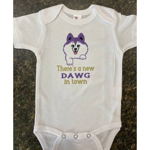 Licensed UW Huskies baby Body Suit, Infant Body Suit, Baby Shower Gift, Newborn Gift, UW Baby bodysuit, Infant Gift, Baby Romper