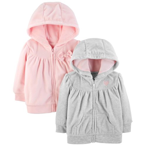 Simple Joys by Carter's Girls' 2-Pack Fleece Full Zip Hoodies