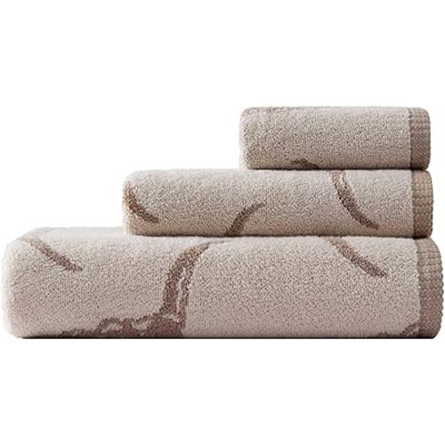 Wrangler - Bath Towel Set, Western Towel Set Including Bath, Hand & Washcloth, Soft and Zero Twist Cotton Blend Towels, Steer Head Beige, Set of 3