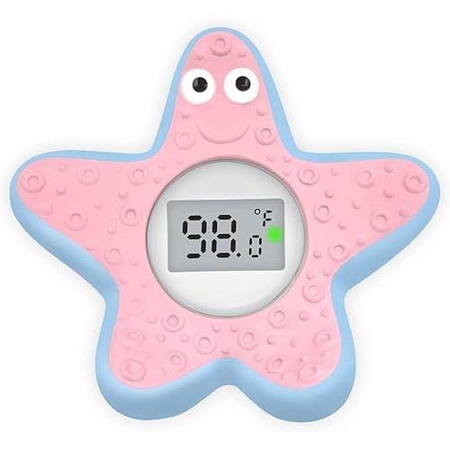Baby Bath Thermometer Floating Toy, Safety Water Temperature Thermometer for Bathtub - Tub Toy Gift for Newborn Baby Shower, Infants, Toddlers, Kids (Starfish)