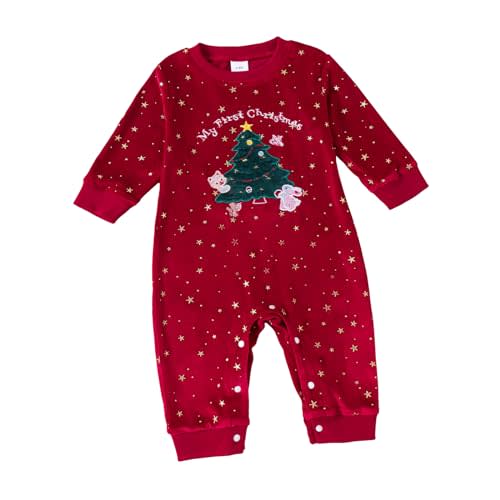 Newborn Baby Girl Boy Christmas Outfit Long Sleeve Romper Jumpsuit Bodysuit Santa Infant Fall Winter Clothes