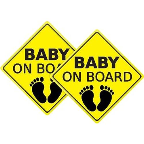 Baby ON Board Sticker Car Decals Safety Signs Self-Adhesive Easy to Install Waterproof 2pcs (Style B)