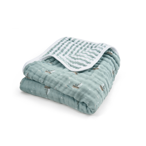 Organic Cotton Muslin Blanket in Sailing Seas | aden + anais