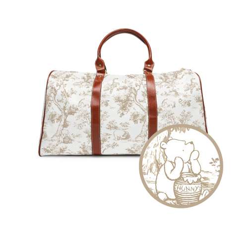 Winnie-the-pooh Toile de jouy aesthetic beige Duffel bag mom Waterproof Travel Bag maternity hospital bag vacation bag weekend hand luggage