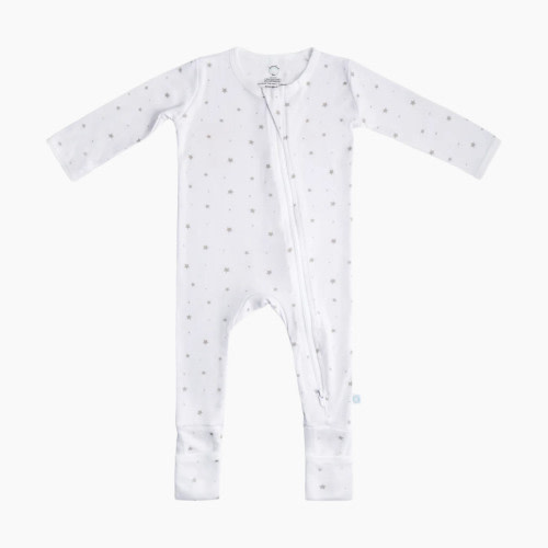 Dreamland Baby Co. Baby Bamboo Pajamas w/ DreamCuffs - Grey Star, 0-3 M