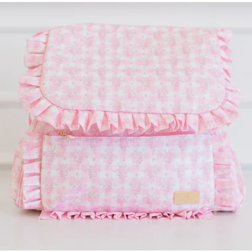 Ruffled Nylon Diaper Bag – Hollis - Pink Floral