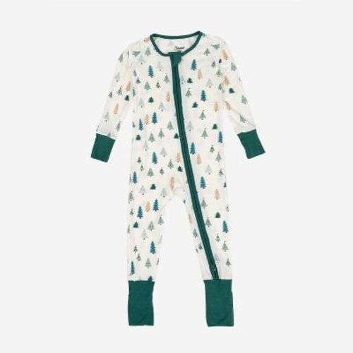 Leveret Kids Footed Bamboo Pajamas Pine Tree 0-3 Months