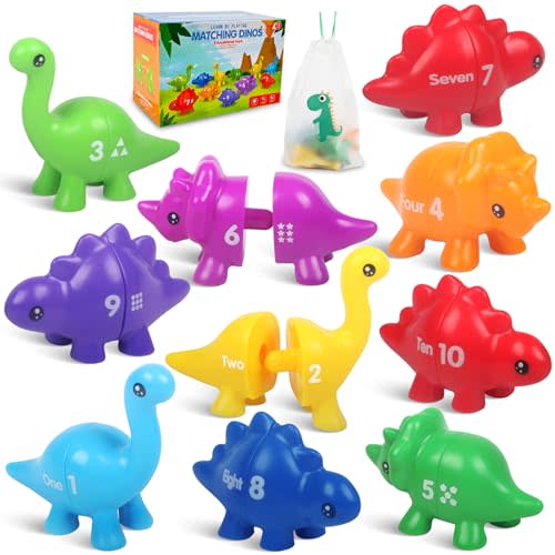 Numbers Matching Game 10 Pcs,123 -Dinosaur Toy