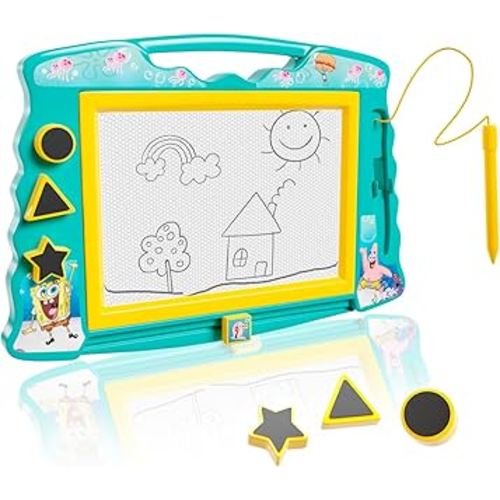 SpongeBob Squarepants Magnetic Drawing Board with Stylus and 3 Stamps, for Boys or Girls