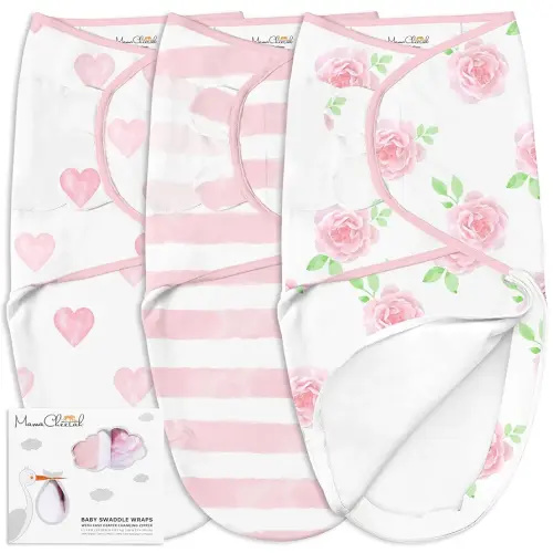 Mama Cheetah Baby Swaddle Blanket with Zipper, Newborn Swaddle Sack, Baby Swaddles Sleep Sack 0-3 Months, Baby Swaddle Wrap for Baby Boy & Girl, 4-Pack