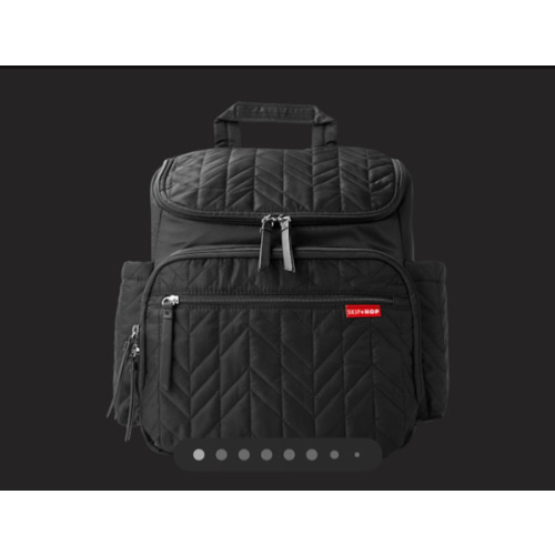 Skip Hop Diaper Bag Backpack: Forma, Multi-Function Baby Travel Bag with Changing Pad & Stroller Attachment, Jet Black