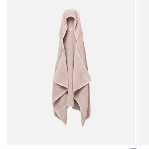 The Ribbed Hooded Towel + Bath Mitt - Rose