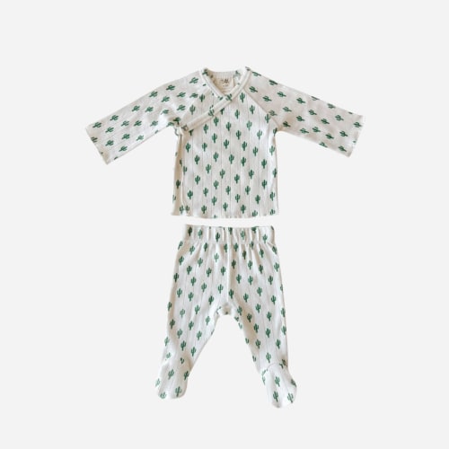 Organic Pointelle Newborn Set - Cactus