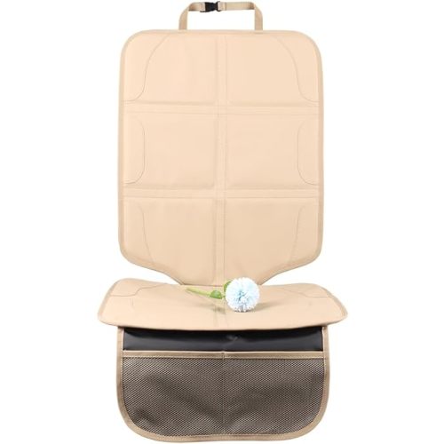 Car Seat Protector,Extra Thick Car Seat Covers Non-Slip Waterproof Mat Pad Leaving No Imprints Marks for Child Baby Pet Truck SUV Automobile (Beige-B)