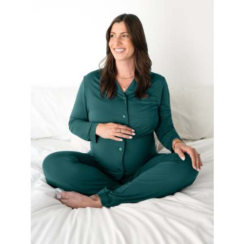 Clea Bamboo Long Sleeve Pajama Set | Evergreen