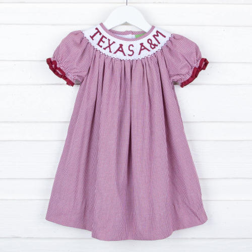 Texas A&M Smocked Bishop Dress