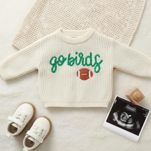 Go Birds Eagles Sweater Kids 2025 | Hand Embroidered NFL Pullover | Personalized Game Day Gift Philadelphia Eagles Go Birds sweater