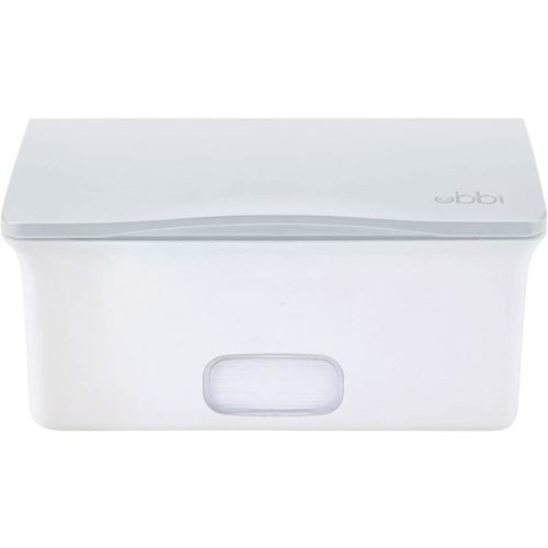 Ubbi Baby Wipes Dispenser with Weighted Plate and Secure Seal, Nursery and Baby Registry Essential to Keep Wipes Fresh, Gray