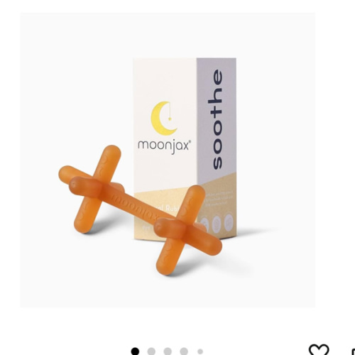 Moonjax Natural Rubber Baby Teething Toys - Baby teether for Infants, Toddlers, Newborns, CPSIA Certified