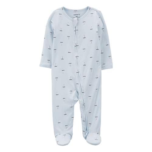 Blue Baby Sailboat Zip-Up PurelySoft Sleeper Pyjamas | Carter’s Oshkosh Canada