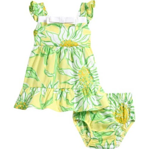Charlize Floral Tiered Cotton Dress & Bloomers Set, 6-12M