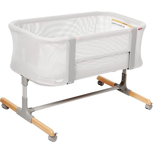 Skip Hop Baby Bassinet, Cozy Up 2-in-1 Bedside Sleeper & Bassinet, Grey